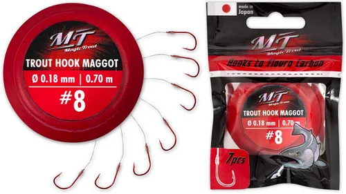 Magic  Trout Hook Paste Maggot Rot  #10 L:70  7 Stück Forellenhaken   4727004