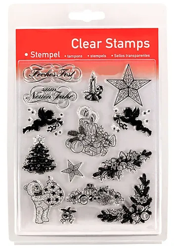 Clear Stamp Set - Weihnachten 2 - 14-teilig ~14x18cm - Stempel Transparent 46803