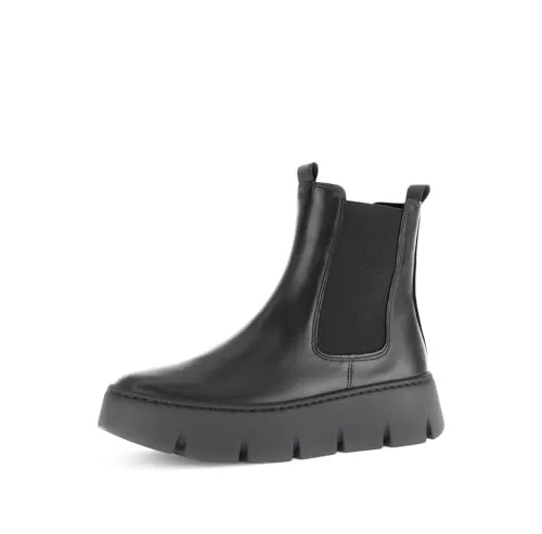 Gabor Damen Chelsea Boots - Elegante Stiefeletten in Schwarz - Stilvolle Chelsea Boots für Damen, ideal für den Übergang. Mit hochwertigem Lack-Obermaterial und bequemem Microfutter für einen angenehmen Tragekomfort.
