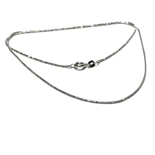 925/- Silber rhodinierte diamantierte Schlangenkette 1mm 45cm - Elegante Halskette aus 925er Sterlingsilber, rhodiniert für zusätzlichen Glanz und Schutz. Perfekt für jeden Anlass und vielseitig kombinierbar.