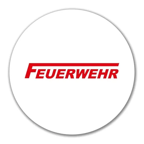 Huuraa Aufkleber Feuerwehr 10cm rund Sticker Geschenkidee