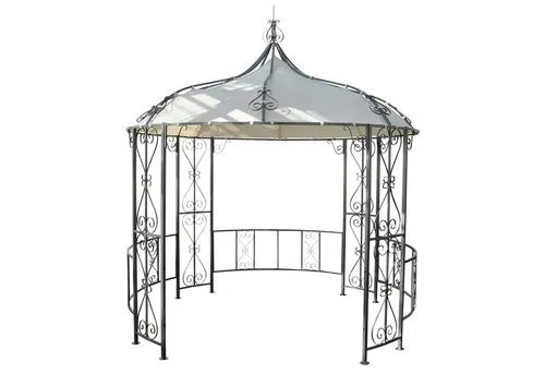Berlinlodge Pergola, Creme, Metall, 300x330 cm - Moderne Pergola für Garten mit elegantem cremefarbenen Dach. Ideal als Sonnen- und Sichtschutz, hergestellt aus robustem Stahl. Perfekt für entspannte Stunden im Freien.