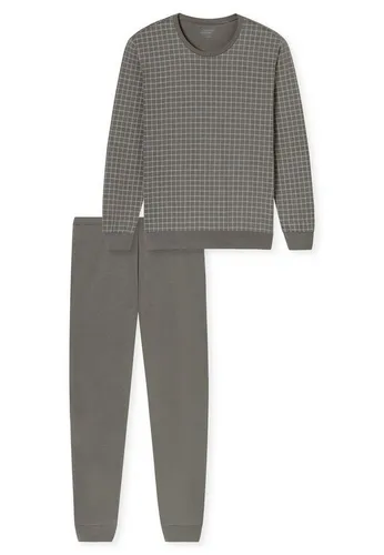 Uncover by Schiesser Schlafanzug - Basic in Grau (54) - Schlafanzug für Herren, bestehend aus Langarm-Shirt und langer Hose mit Rundhalsausschnitt und elegantem Muster für maximalen Komfort.