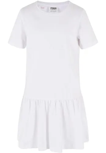 Urban Classics Mädchen Kleid Girls Valance Tee Dress, Sommer Volantkleid für Mädchen, Kurzarm, White, 122/128