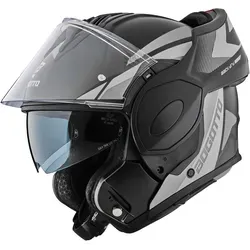 Bogotto FS-X600 Atyr Klapphelm, schwarz-grau, Größe M für Männer - Motorradhelm mit ECE 22.06 Zertifizierung, robuster ABS Schale und praktischem Ratschenverschluss für optimalen Komfort und Sicherheit auf jeder Fahrt.