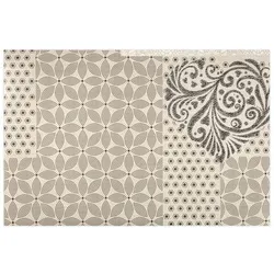 ANRO Platzset DEIN Platzdeckchen Servierdeckchen Soft Tischset Tellerunterleger, (Einzelstück, 1-St., einzelverpackt), Glatt, leichte Narbung 50x35cm Ornament beige 35 cm x 50 cm x 2 mm