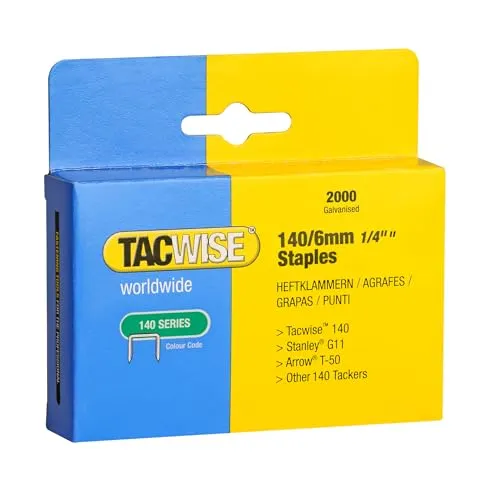 Tacwise 0345 Typ 140/6mm Professionelle Verzinkte Heftklammern, 2000 Stück