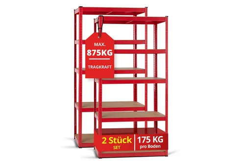 Stagecaptain Heavyrack Lagerregal Rot, max. 875 kg