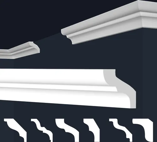 marbet design Stuckleiste E-6 - 50 Meter XPS Styropor Deckenleisten - Elegante Deckenleisten aus robustem XPS Styropor, feuchtigkeitsbeständig und einfach zu montieren. Verleihen Sie Ihrem Zuhause zeitlose Eleganz mit vielfältigen Designs.