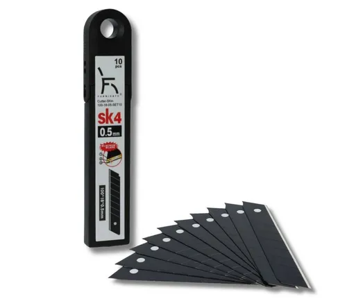 FurniSafe Cuttermesser FurniSafe 100 mm x 18 mm Klingen 10 x Ersatzklingen aus SK4 Stahl, Klinge: 18,00 cm, Carbonstahl