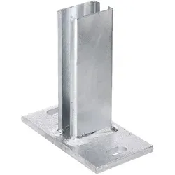 MR-Shop Pfostenträger für Zaunpfosten 60x40 mm Verzinkt (Platte 150x80 mm)