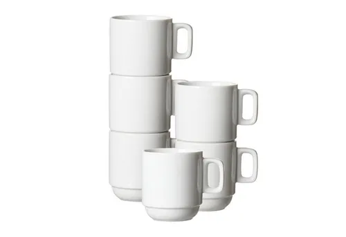 Ritzenhoff & Breker Bianco Kaffeebecher 6er Set, 245 ml, Porzellan