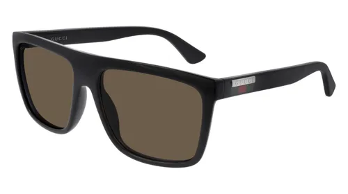 GUCCI Mens GG0748S Sunglasses, Black-Black-Brown, 59
