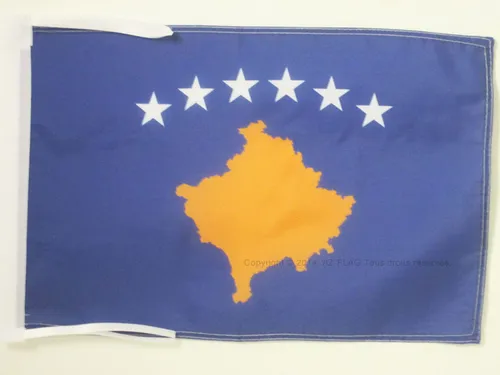 FLAGGE KOSOVO 45x30cm mit kordel - REPUBLIK KOSOVO FAHNE 30 x 45 cm - flaggen A