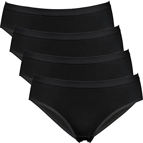 Erwin Müller Damen-Slip 4er-Pack Single-Jersey schwarz Größe 42 - Bequemer 4er-Pack Damen-Slips aus weichem Single-Jersey. Hoher Tragekomfort durch 95% Baumwolle und 5% Elasthan. Ideal für den täglichen Gebrauch.