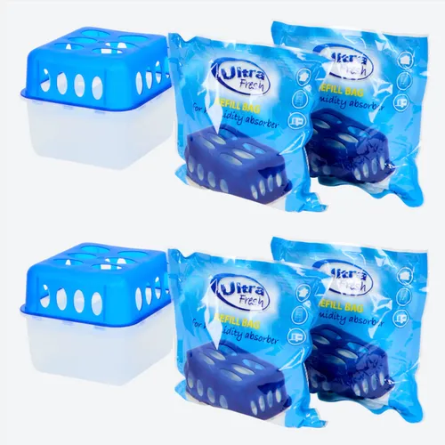 Luftentfeuchter Set | 4×400g Granulat | Nachfüllbar | Raumentfeuchter | NEU 2 x