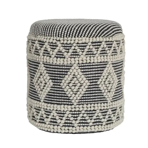 FINEBUY Stauraumhocker Grau – Rund und Modern - Hocker mit Stauraum und abnehmbarer Sitzfläche für Decken oder Kissen, ideal für kleine Räume und stilvolles Boho-Design.