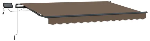 vidaXL Ausziehbare Markise Taupe 400 x 300 cm - Moderne und einziehbare Markise für Balkone und Terrassen. Robustes Aluminiumgestell und UV-beständiges Gewebe sorgen für Langlebigkeit und Stil. Perfekt für schattige und gemütliche Außenbereiche.