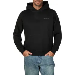 Jack & Jones Hoodie Herren Relaxed Fit mit Print JWHINTERLUDE SWEAT HOOD Relaxed Fit Schwarz S