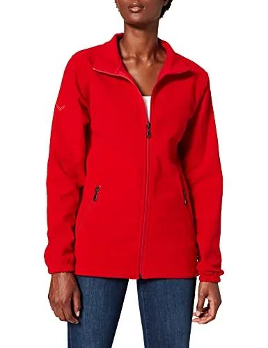 TRIGEMA Fleecejacke für Damen, Gr. M, braun (kirsch) - Sportliche Fleecejacke aus 100% Polyester, ideal für Übergangszeiten. Hochwertig mit Reißverschlusstaschen und Gummizug am Armabschluss für perfekten Sitz. Made in Germany.