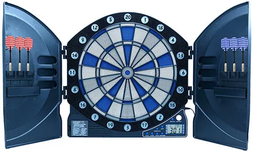Best Sporting 862089 elektrische Dartscheibe Cambridge - Elektronische Dartscheibe für 1-8 Spieler, inklusive 6 Pfeilen und Ersatzspitzen, ideal für spannende Dartabende mit Freunden.