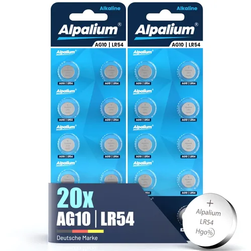 AG10 LR54 Knopfzellen Batterien 20 Stück Alpalium Alkaline für Uhren Spielzeug