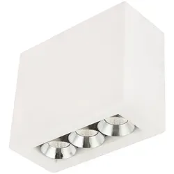 Moderne 3-flammige Deckenleuchte LED GU10, Gips weiß - Lampen - Elegante Deckenleuchte mit 3x 6W GU10 LED, bietet warmweißes Licht (3000K) und spart Energie. Perfekt für stilvolle Raumgestaltung!
