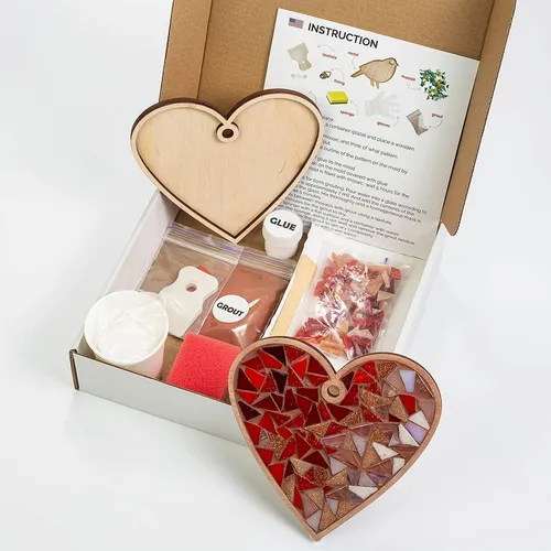 DIY Mosaik Bastelset Herz 10tlg. Spielzeug Kinder & Erwachsene Craft Kit Puzzle