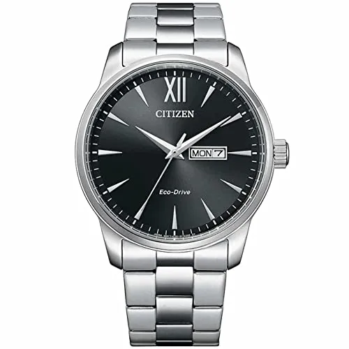 CITIZEN Herren Analog Quarz Uhr BM8550-81EE - Armbanduhr für Herren mit Edelstahlarmband, Eco-Drive Technologie und 10 bar Wasserdichtigkeit – ideal zum Schnorcheln oder Schwimmen.