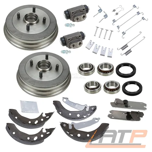 Produktbild 2x BREMSTROMMEL+BACKEN+BREMSZYLINDER+RADLAGER HINTEN FÜR FORD FIESTA 4 JA JB -00