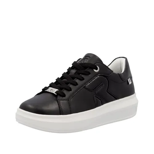 Rieker Sneaker Low Schwarz - Damen-Sneaker - Sportliche Damen-Sneaker mit gepolsterter Soft-Decksohle, ideal für lose Einlagen, und rutschhemmender Laufsohle für sicheren Halt.