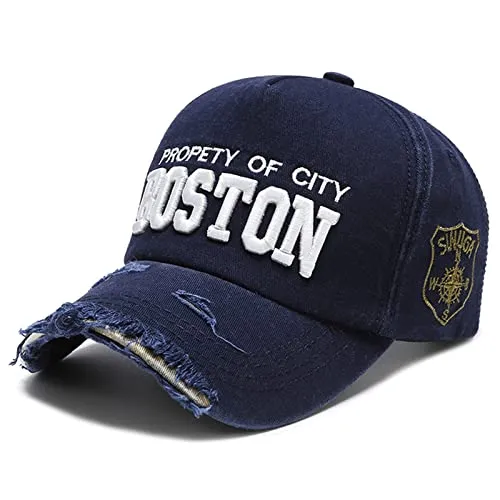 Sporty Baseballcap Boston Distressed Snapback - Vintage Retro Cap (navy2) - Verstellbare Baseballcap im angesagten Vintage-Look mit Lüftungslöchern und gesticktem Schriftzug. Ideal für den Freizeitlook und optimalen Tragekomfort.