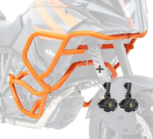 Motoguard Motor-Schutzhülle Set Sturzbügel + Scheinwerfer für KTM 1190 Adventure / R 13-16 orange