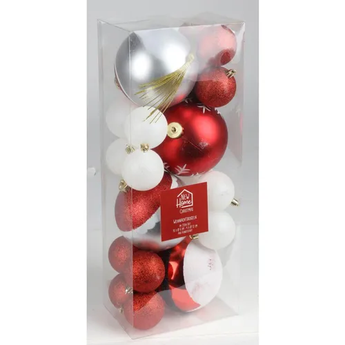 20er-Set Weihnachtsbaum-Kugeln 6/12cm 20 Stück Deko Kunststoff