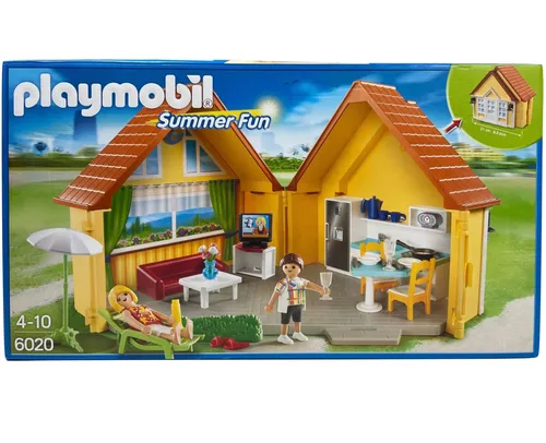 Playmobil Family Fun Ferienhaus Sommerhaus 4+ Jahre Nr. 6020 - Modernes Wohnen, kreatives Spielvergnügen für Kinder ab 4 Jahren mit detailgetreuem Ferienhaus-Design.