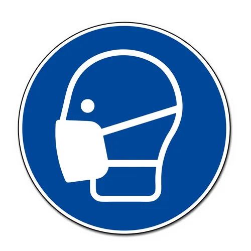 4er Set Maskenpflicht Blau Aufkleber Folie Safety Corona Mund Nasen Schutz R112