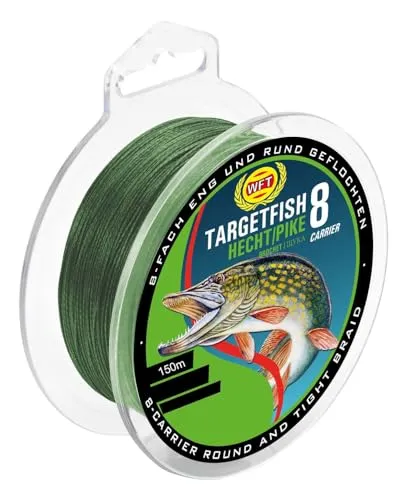 WFT TF8 Hecht Green 150m - Hechtschnur, Durchmesser/Tragkraft:0.22mm / 20kg Tragkraft
