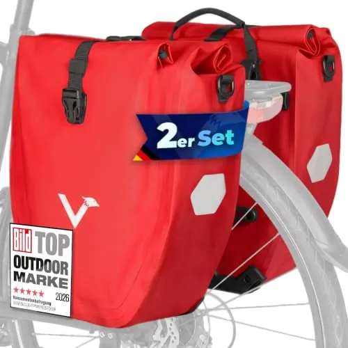 Valkental Große & wasserdichte Gepäckträgertasche in rot von Valkental