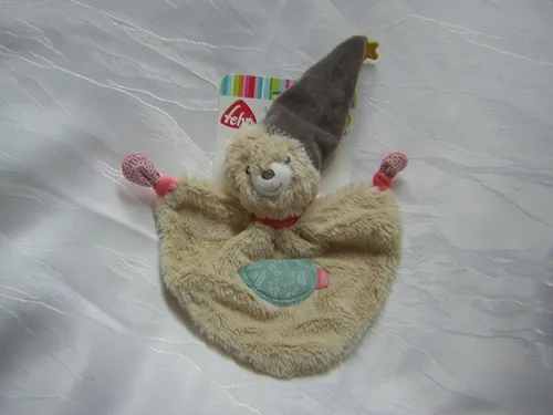 BABY FEHN Schmusetuch BÄR BRUNO TEDDY beige braun Zipfelmütze 060140 *NEU + OVP*