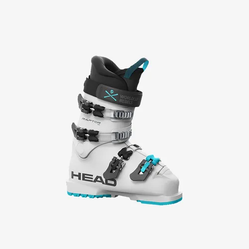Head Raptor 60 Skischuh - Weiß/Blau, 26/26.5 - Skischuhe für junge Talente, bieten perfekten Halt und Unterstützung für fortgeschrittene Skifahrer. Mit Self-Shaping Fußbett für optimale Passform und Komfort.