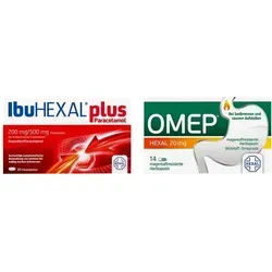 Produktbild IbuHEXAL Plus Paracetamol Fta 20 stk + Omep HEXAL 20mg 14 stk