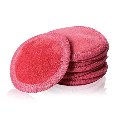 10-er Set Make-Up Entferner Tuch Rund | Mikrofaser Abschminktücher fürs Gesicht | Microfaser Gesichtsreinigungstuch ideal für sensible Haut | ÖKO-TEX 100 STANDARD | ca. 300 g/m² - Ø 7cm Pink