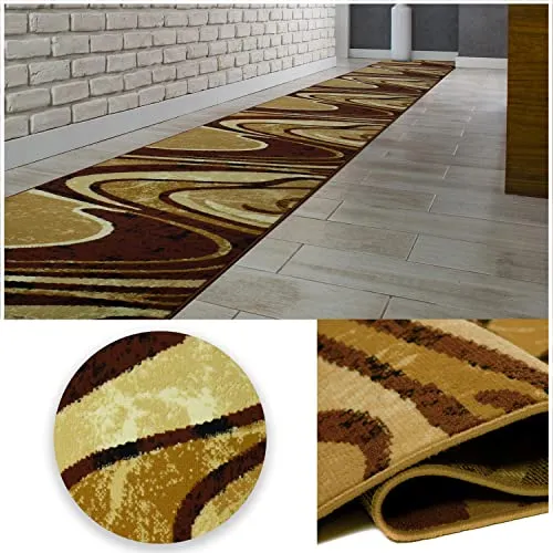 MDEKOR Teppichläufer Braun 80 cm - Pflegeleichter Kurzflor für Eingangsbereich - Hochwertiger Teppichläufer aus Polyester, ideal für Flure und Eingangsbereiche. Pflegeleicht, schmutzresistent und für Fußbodenheizung geeignet. Maßanfertigung möglich!