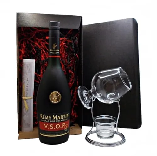 Remy Martin VSOP Cognac französischer Brandy + Cognac Glas + Erwärmer im Geschenk Karton Geschenkset Männergeschenke