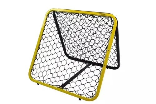 Powershot Multisport-Rebounder 0,90x0,90m gelb/schwarz - Ideal für Fußballtraining: Verbessert Passen und Annehmen. Vielseitig einsetzbar mit verstellbarem Winkel und stabiler Aluminiumstruktur. Größe: 0,90x0,90m, inklusive Befestigungen.