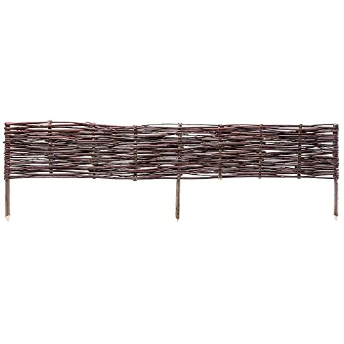 KADAX 10er Set Beetbegrenzung aus Weide 120 x 20 cm Weidengeflecht für Beete, Gartenwege und Rasen, natürliche Abgrenzung für Blumen und Gemüse