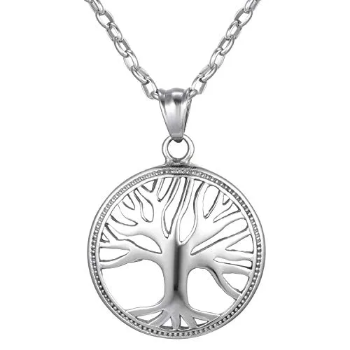 Morella Damen Halskette 70 cm mit Anhänger Lebensbaum Kraft im Schmuckbeutel