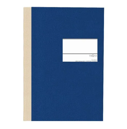 Pagna 14212-02 Geschäftsbuch PNA CLASSICA A4 Papiereinband mit Leinenstruktur, Geweberücken 96 Blatt, kariert, Farbe: blau