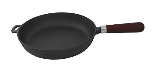 rukauf Echte Gusseisen-Pfanne, mit Holzgriff, MASSIV, geeignet für alle Herdarten (20cm)