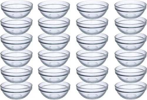 Provance 6-24 Stück Dipschalen aus Glas - Ø 9 cm - Dessertschalen aus hochwertigem, transparentem Glas, stapelbar und platzsparend, ideal für Dips, Desserts und mehr. Spülmaschinen- und mikrowellengeeignet für einfache Pflege.